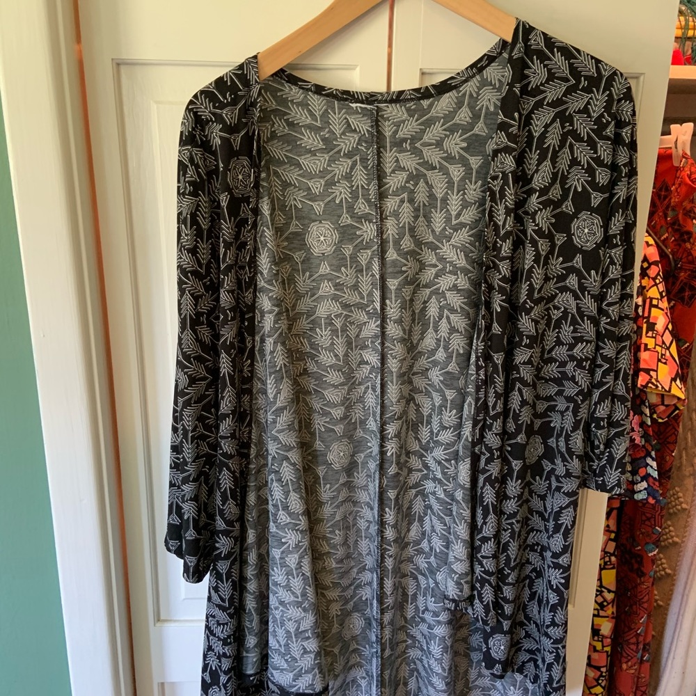 3x silky/stretch fabric cardigan